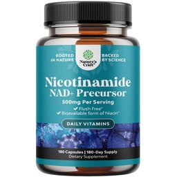 Βιταμίνη Β3 Niacinamide 500mg Κάψουλες - Μιτοχονδριακή Ενέργεια και ισχυρό συμπλήρωμα δέρματος - AKA Vitamin B3 Niacin 500mg Flush Free and Nicotinamide 500mg - Flush Free Niacin Supplement - 180 Count