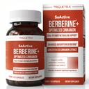 SoActive Berberine + Optimized Cinnamon 550mg - 9.6X Better Absorption, 20x Concentrated Cinnamon Actives, Dual Pathway Support for Metabolism & Blood Sugar Balance, Gentle on Stomach, Vegan (120 Cap)