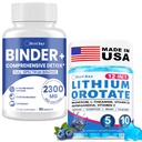 2300MG Detox Binder Capsules + Lithium Orotate Gummies Bundle | Liver Gut Cleanse & Cognitive Tension Support for Adults