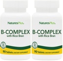 NaturesPlus B-Complex with Rice Bran - 90 Tablets - Vegetarian, Gluten Free - 90 Servings (Pack of 2)