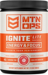 ΜΤΝ OPS Ignite Lite Energy Drink Powder Χωρίς γλουτένη Συμπλήρωμα νιτρικού οξειδίου Drink Mix, L Arginine, L Citrulline, Caffeine & Nootropic Sugar Free Drink Mix, 45 Servings, Pink Citrus