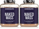 NAKED Chocolate Mass Gainer - All Natural Weight Gainer Protein Powder - 8lb Bulk, GMO Free, Gluten Free & Soy Free. No Artificial Ingredients - 1,360 Calories (Pack of 2)