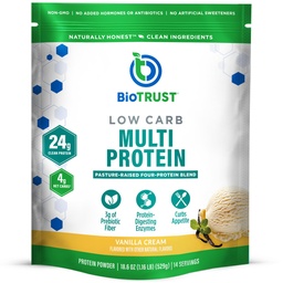 BioTrust χαμηλή σκόνη πρωτεΐνης υδατανθράκων – φυσικός και νόστιμος ορός γάλακτος & καζεΐνη ανάμειξη από χόρτο-Fed ορμονών δωρεάν αγελάδες – μη GMO, χωρίς σόγια, χωρίς γλουτένη, χωρίς ορμονές (Vanilla)