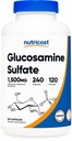 Nutricost Glucosamine Sulfate 750mg, 240 Capsules (2 Bottles) (1500mg Per Serving)