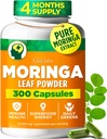 Gya Labs Moringa Capsules - 300 Capsules - Pure Moringa Powder for Energy, Skin, Immune & Gut Health - Green Superfood from Moringa Leaf Powder - Non-GMO, Additive-Free