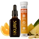 Kurk High Strength Liquid Curcumin Oil from Turmeric (Orange 1 Fl Oz) Sport Electrolyte Tablets (Pineapple 20 Effervescent Tabs) Bundle