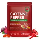 Cayenne Pepper Capsules with Turmeric & Beetroot – 12-in-1 Formula with Black Pepper Extract for Absorption – Vitamins D3, K2 & E – Supports Circulation & Antioxidant – 240 Softgels (80-Day Supply)