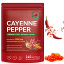 Daiasns Cayenne Pepper Softgels, 3000mg Capsaicin Supplements with Vitamin D3 K2 E, Grape Seed, Hawthorn, Beetroot, Supports Leg Vein, Heart & Circulatory Health, 240 Softgels