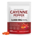 Cayenne Pepper Softgels with Beetroot Extract, Turmeric Curcumin & Hawthorn – Enhanced with Vitamins D3, K2 & E – Supports Heart Health, Circulation & Leg Vein Wellness – 240 Easy-to-Take Capsules