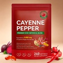 Cayenne Pepper Softgels, 240 Count (80 Days Supply) | Non-GMO | with Beetroot, Hawthorn & D3+K2 for Cardiovascular, Circulation & Antioxidant Health