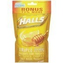 Halls Cough Drops - Honey Lemon - 40 Drops Per Package - Pack of 6