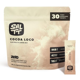 SALTT Ηλεκτρολυτές σκόνης αρωματικό ποτό Mix - Cocoa Loco - 30 πακέτα ενυδάτωσης - Μαγνήσιο, Κάλιο, Νάτριο, Ανιχνευτές - Μηδενική ζάχαρη & Χωρίς γλουτένη - Απαραίτητα ταξιδιού