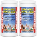 Yerba Prima Organic Psyllium Whole Husks, 12 Ounce (Pack of 2) - Natural Fiber Supplement, Gut Health, Regularity Support, Non GMO, Gluten Free, Keto and Vegan Friendly
