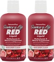 NaturesPlus Source of Life RED Multivitamin Liquid - 30 oz, Pack of 2 - Energy & Immune Support - with Exotic Red Fruits, Lycopene & Lutein - Vegetarian & Gluten Free - 60 Total Servings