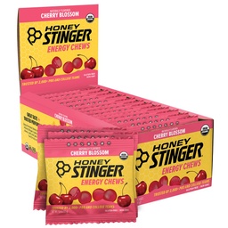Μέλι Stinger Organic Cherry Blossom Energy Chew, Χωρίς γλουτένη & καφεΐνη, για άσκηση, τρέξιμο και απόδοση, Αθλητική διατροφή για το σπίτι & γυμναστήριο, προ και μέση προπόνηση, 12 πακέτο, 21,6 ουγγιά