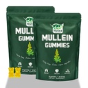 Mullein Gummies for Lung Detox 1000mg Mullein Leaf Herb Extract for Respiratory & Digestive & Immune Support, Vegan, Pear Flavor 60/120 (2)
