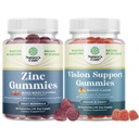 Bundle of Extra Strength Zinc Gummies for Adults - Chewable Zinc Supplements for Energy & Immune Support and Vision Support Gummies - Lutein Zeaxanthin for Blue Light Protection Dryness Strain Support