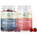 Bundle of Extra Strength Zinc Gummies for Adults - Chewable Zinc Supplements for Energy & Immune Support and Vitamin B12 Gummies - Sugar Free Vitamin B12 1000 mcg Chewable for Energy & Mood Support