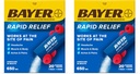 Bayer® Rapid Relief, Dissolvable Raspberry Flavor, Powder Packs with Aspirin & Caffeine, Fast Acting Headache Relief, Muscle and Body Pain Reliever, 20ct,(Pack of 2)
