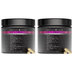 Formulation Factory She's Obsessed: 10-in-1 Hormone Balance Maximizer with Shilajit, Maca, Ashwagandha, DIM, Dong Quai, Zinc & More for Vitality & Balance 240 Count (Pack of 2)