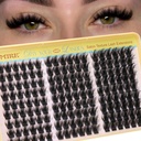 JIMIRE Manga Lash Clusters Wispy Fluffy Cluster Eyelash Extensions CC Curly 14-18MM Fluffy Eyelash Clusters Easy to Apply DIY Thick Volume Individual Lashes Extensions at Home 162Pcs Pack