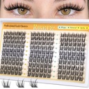 Manga Lash Clusters Wispy Eyelash Clusters Natural 180pcs Individual Lashes Spiky Lashes Clusters C Curly Cluster Eyelash Extensions 11-13mm DIY at Home Eyelashes Clusters by Ruairie