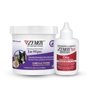 Zymox Enzymatic Ear Wipes and Otic Plus Advanced Ear Solution for Dogs and Cats - Product Bundle - for Dirty, Waxy, Smelly Ears and to Soothe Ear Infections, 100 Count Wipes and 1.25oz Bottle
