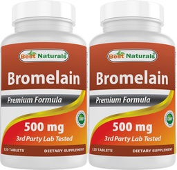 Best Naturals Bromelain 500mg 120 δισκία (120 Count (Pack of 2))