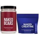 NAKED BCAAs Amino Acids Powder 500g (100 Servings) Creatine Stick Packs (30 Servings) – Unflavored; Vegan; Non-GMO; Gluten Free; Soy Free; No Fillers