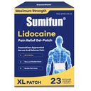 Sumifun Extra Large Lidocaine Patches - 4.72"x7.87" | 4% Lidocaine Maximum Strength for Lower Back & Sciatica | 8-Hour Long Lasting Relief (Extra Large, Count, 23)