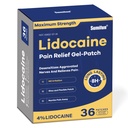 Sumifun 4% Lidocaine Pain Relief Patches - OTC Maximum Strength – Flexible & Long-Lasting, 36-Count Lidocaine Patches for Back, Neck, Muscle, Joint Pain- Unscented Pain Patch