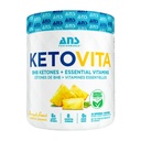 ANS Performance Ketovita Supplement Beta-Hydroxybutyrate Ketones Drink Powder with Zero Sugar and 30 Servings, Boosts Metabolism, Pineapple Punch