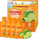 CDE Liquid L-Carnitine 3000mg Fat Burner Supplement - Fast Absorption Daily Pre-Workout Supplement, Fat Metabolism, Energy & Muscle Support, Sugar Free - Lemon-Lime Shots, 60 Pack for Exercise