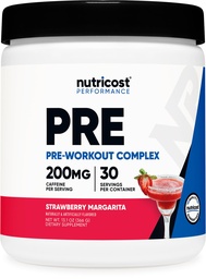 Nutricost Pre-Workout Powder (Strawberry Margarita) 30 Servings - GMO-Free, Gluten-Free, Vegetarian