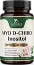 Myo-Inositol 2000mg Per Serving With D-Chiro - Optimal Ratio for Ovarian Support, Vegan Myo & D Chiro Supplement for Women's Natural Balance and Hormone Support, Vitamin B8, Non-GMO - 120 Capsules
