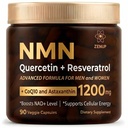 NMN 600mg + TMG 250mg (2 Capsules) with Quercetin, Resveratrol & CoQ10 | Boosts NAD+ Levels | 1200mg Total Blend | Cellular Energy Support | 90 Veggie Capsules (45 Servings)