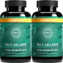 Primal Harvest 2 Pack, Multi Collagen Pills for Women and Men (Type I, II, III, V, X) Collagen Supplements for Women and Men, 120 Capsules w/Vitamin C for Hair, Skin, Nails Collagen Peptides Pills
