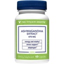 The Vitamin Shoppe Ashwagandha 470MG - Stress Support, Energy & Adaptogenic Wellness, Root Extract (60 Capsules)