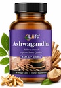 LIIFE KSM-66 Ashwagandha | with L-Theanine &Black Pepper| Natural Stress Relief, Cortisol & Sleep Aid Supplement for Men & Women | Muscle Growth & Mood Relaxation, Energy |60 Veggie Capsules