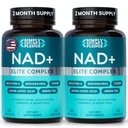 NAD+ Elite Complex – Direct NAD+ 300 mg with Urolithin A, Resveratrol, CoQ10 & Antioxidant Blend – Cellular Energy, Mitochondrial Support & Healthy Aging – Vegan, Non-GMO- 60 Capsules (Pack of 2)