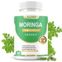 Moringa Capsules 1200mg - Pure Moringa Oleifera & Horseradish Tree Leaf Powder - High Potency Green Superfood for Energy, Immunity & Antioxidant Support - Vegan, Non-GMO - 90 Veggie Capsules