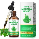 Pure Moringa Oleifera Liquid Drops for Energy,Organic Moringa Leaf Extract w.Turmeric,Black Pepper,Metabolism Immune Skin Joint & Gut,Leaf Extract 6X Absorption Than Powder Capsule Gummies