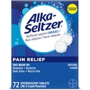 Alka-Seltzer Pain Relief, Aspirin Effervescent Tablets for Fast Pain Relief, 72 Ct