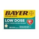 Bayer Aspirin Low Dose 81 mg, Enteric Coated Tablets, Doctor Recommended, Secondary Prevention of Cardiovascular Disease, 32 Safety Coated Tablets