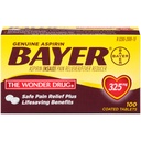 Genuine Bayer Aspirin 325mg Coated Tablets, Pain Reliever and Fever Reducer, 100 Count