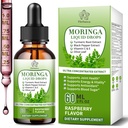 Moringa Liquid Drops, Pure Moringa Supplements w. Turmeric, Olive Leaf, Black Pepper, Vitamin C&E for Energy, Supports Antioxidant and Immune - 6X Stronger Than Capsules Powder (2 Fl Oz)