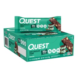 Quest Nutrition Mint Chunk Protein Bars, 20g Protein, 1g Sugar, 4g Net Carb, Χωρίς γλουτένη, Keto Friendly, 12 Count