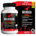 MANBOA MAX Extra Strength Organic Maca Root Complex, Blend with Black, Red, Yellow Maca, 60 Vegan Capsules, Non-GMO, Sugar-Free (1)