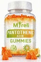 Pantothenic Acid Gummies - Vegetarian Vitamin B5 Supplement, D-Calcium Pantothenate Formula, Non-GMO, Gluten Free, 60 Chewables, Gelatin Free, Soy Free, Dairy Free, No Artificial Colors