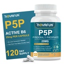 P5P 25mg - Active Vitamin B6, High Potency Pyridoxal-5-Phosphate Coenzyme Supplement, Supports Nervous System, Neurotransmitter Balance & Cellular Energy, 120 Veggie Capsules